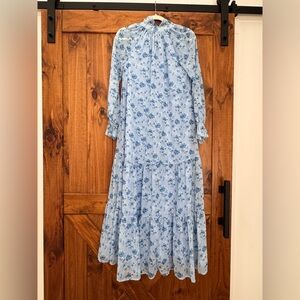 A Pea in the Pod Light Blue Floral Maxi Dress